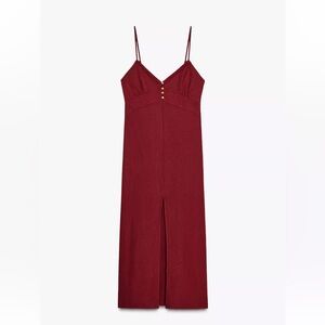 Zara Burgundy Midi Dress